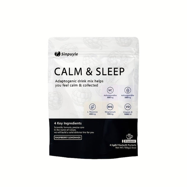 Sinpuyle Calm & Sleep Adaptogenic Drink Mix-Raspberry Lemonade-Sugar Free-1 pack