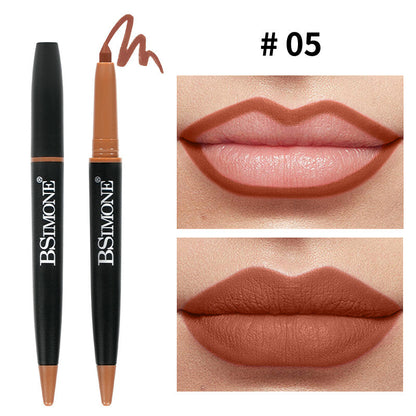 Matte Lip Liner & Lipstick 2-in-1 💋 Waterproof & Smudge Proof 🌸 Velvet Finish