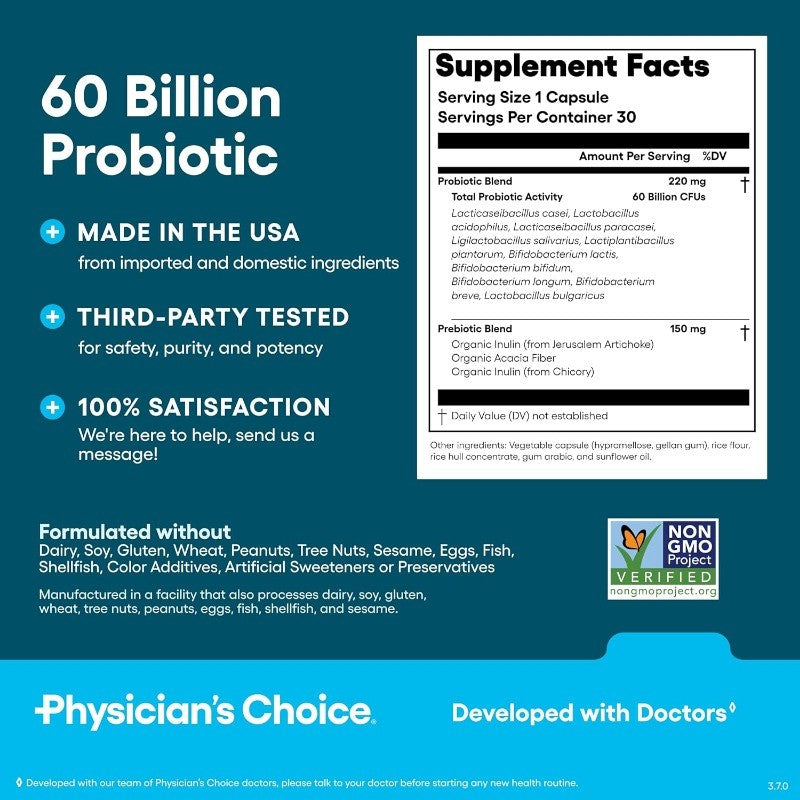 High Potency Probiotics with Organic Prebiotics for Digestive and Immune Health