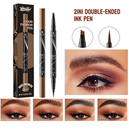 4 Forked Tip Eyebrow Liner Eyes Makeup for Women Waterproof No Fading