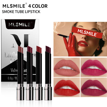 4Pcs/Set Lipstick Non Stick Cup Matte Thin Tube Makeup for Women long lasting