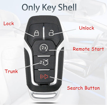 Key Fob Shell Case For Ford/Lincoln Replacement Fits 5 Button Pad Cover