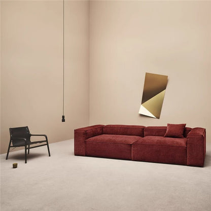 118in Retro Corduroy Sofa - High Density Sponge, Extra Large Couch