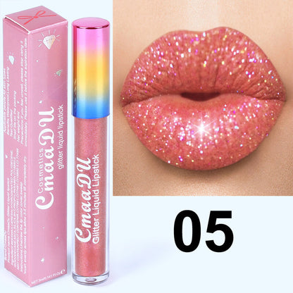 Diamond Sparkle Lip Gloss - Iridescent Shine, Glitter Lipstick, High Shine