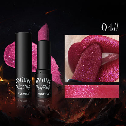 Matte Glitter Black Red Lipstick Noir Envy Halloween Goth Punk Emo Vampire