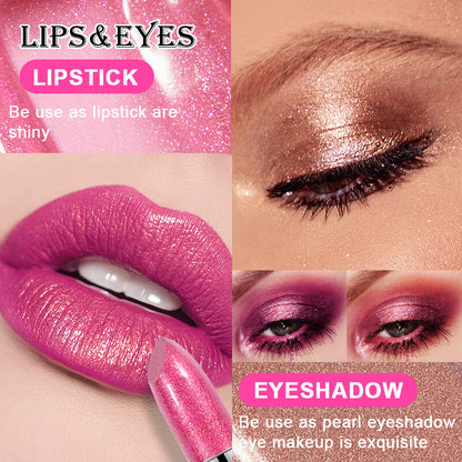 Shimmer Lipstick ✨ Moisturizing & Highly Pigmented 💋 Multi-Use as Eyeshadow