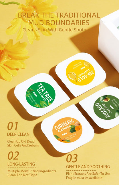10pcs Gift Box Jelly Green Tea Avocado Clay Mask Hydrate Moisturize Skin Masks