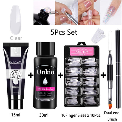15ml Extension Gel Nail Polish Semi Permanent UV Hard Gel Nails Finger Prolong