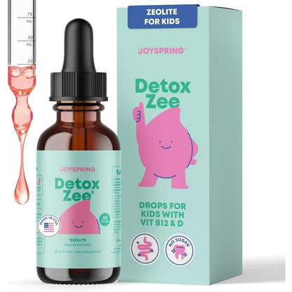 Kids Zeolite Drops with Vitamin D3 & B12, Natural Berry Flavor Liquid Support