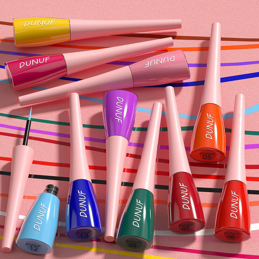 8Color Waterproof Liquid Eyeliner Vibrant Longwear Smudge-Proof Makeup for Women