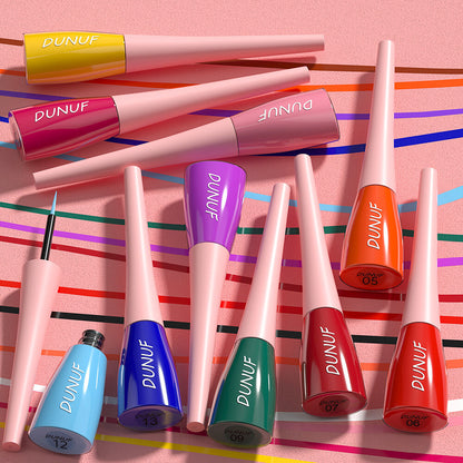 8Color Waterproof Liquid Eyeliner Vibrant Longwear Smudge-Proof Makeup for Women