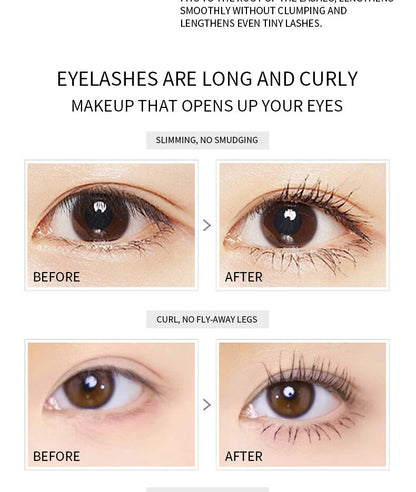 2-in-1 Double-Ended Mascara - Volumizing Base + Color Top Coat, Smudge-Proof