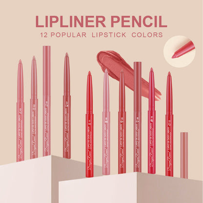 12 colors 1g Matte Lip Liner & Lipstick - Velvet Rosewood & Pink Waterproof