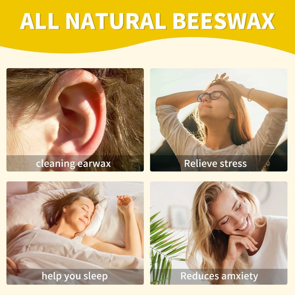 6-Pack（5Box/set) Beeswax Ear Candles Conical Horn for Relaxation Ear Cleaning