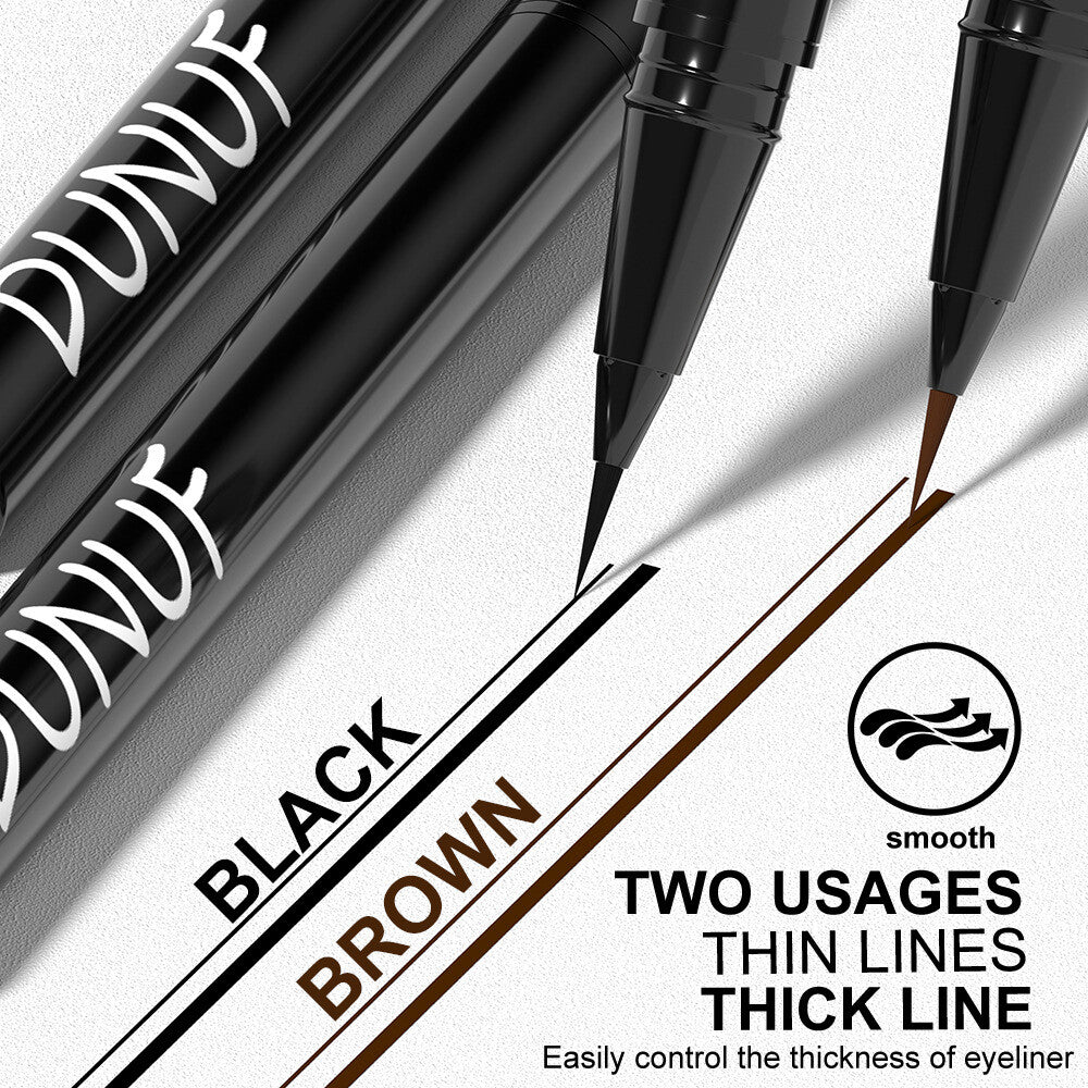2-Color Liquid Eyeliner Waterproof Quick-Dry Smudge-Proof Eyes Makeup for Women