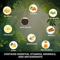Sinpuyle 15-in-1 Sea Moss+8-in-1Shilajit Ashwagandha Supplement Bundle-2 Bottles