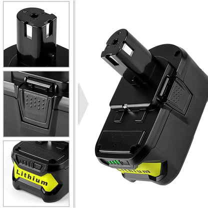 Replacement 18V Li-ion Battery for RYOBI P103 P108 Cordless Drill Power Tools