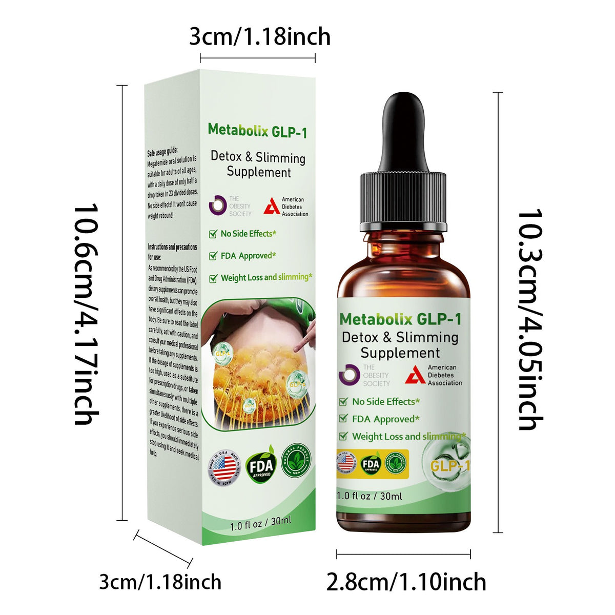2PACK Natural Body Toning Drops - Herbal Supplement for Slimming & Firm Skin