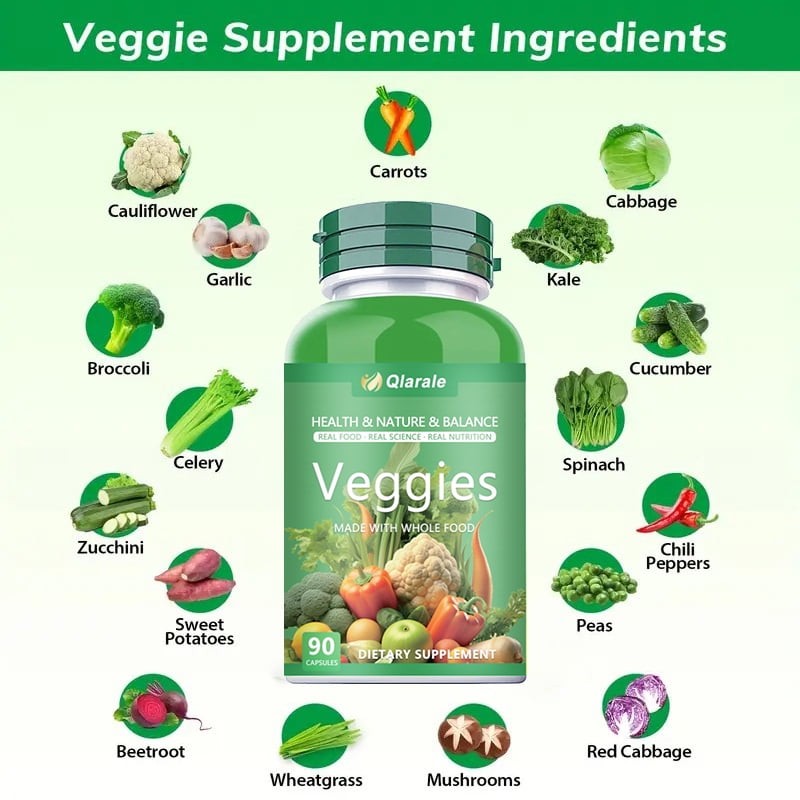 Sinpuyle Whole Food Fruits&Veggies Supplement combination-2 Bottles(90 Capsules)