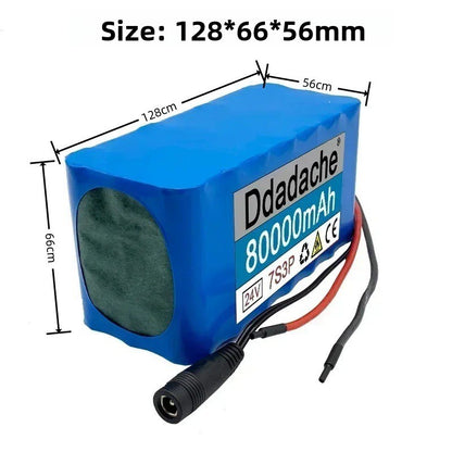 24V 80Ah Li-ion Battery Pack 7S3P High Capacity for E-Scooter Robot with BMS