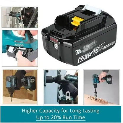 BL1860 18V 6.0Ah Li-ion Battery Compatible with Makita Power Tools