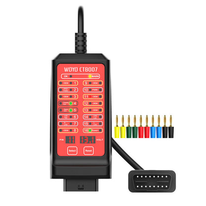 WOYO CTB00715 OBD 2 CAN Tester Box 12-24V w/ 59-inch Cable for Auto Diagnostics