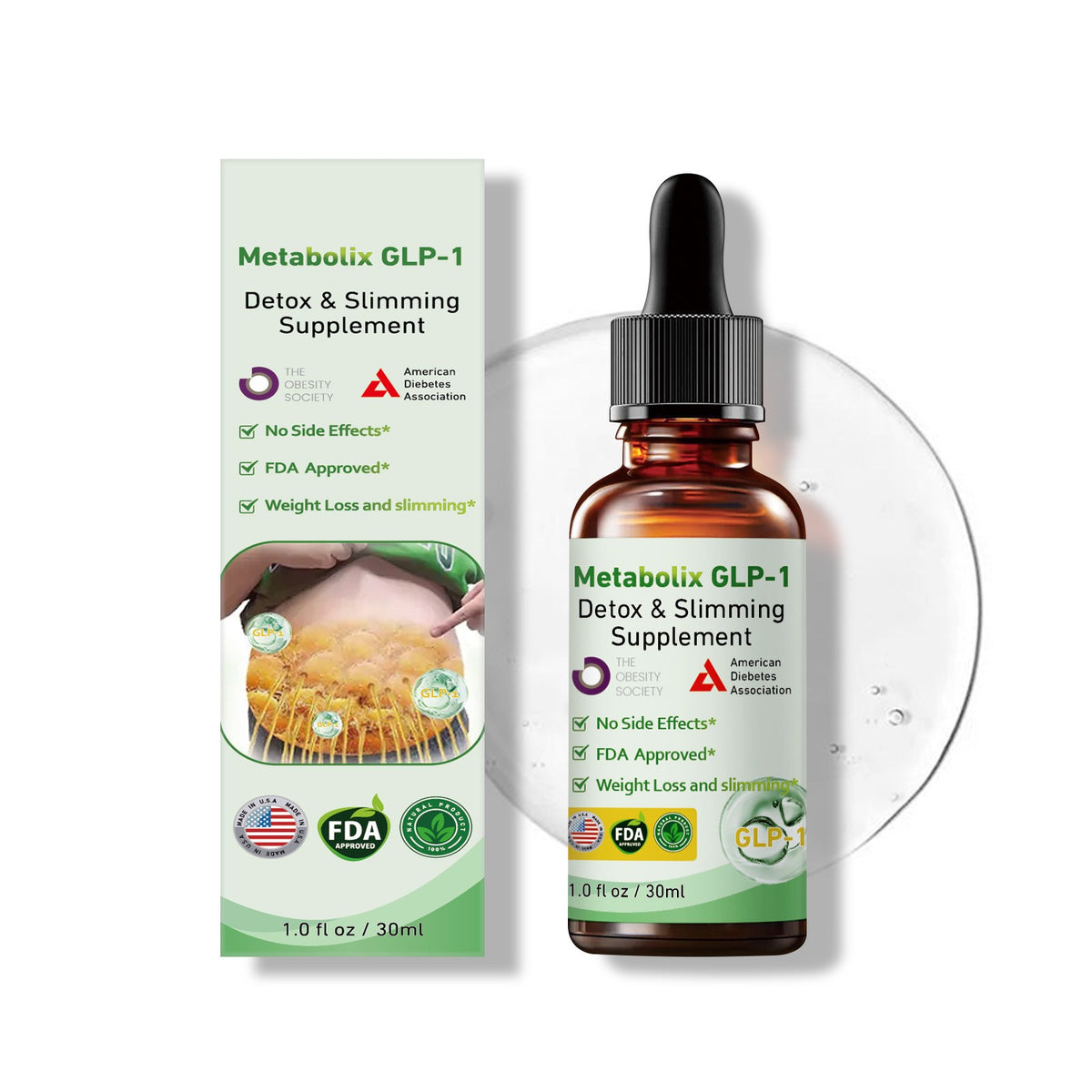 2PACK Natural Body Toning Drops - Herbal Supplement for Slimming & Firm Skin