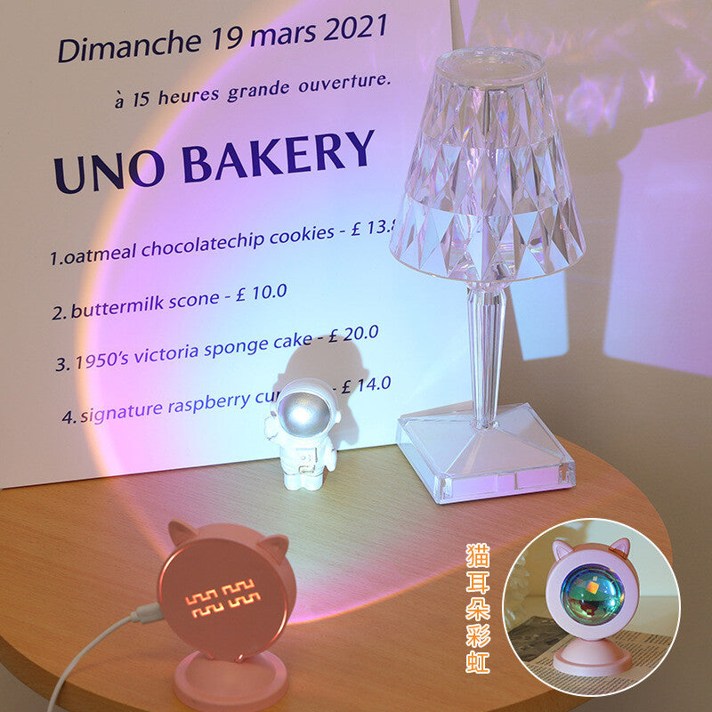 Live Projection Lamp Sunset Rainbow RGB Sunset Atmosphere Mini Floor Lamp
