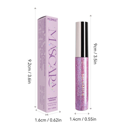 Glitter Mascara - Colorful Shimmer, Waterproof, Spiral Brush, Christmas/Cosplay
