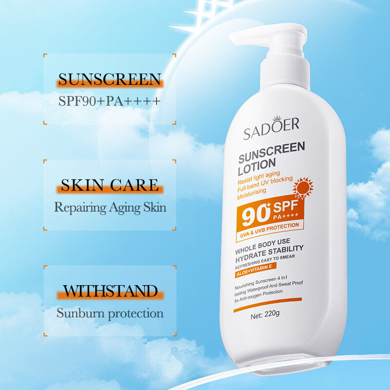 220g SPF90+ PA++++ Anti-aging Sun Protection Sunscreen Skincare Milk Full Body