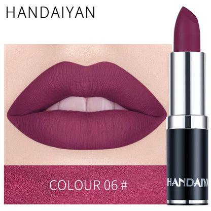 Velvet Matte Lipstick – Waterproof, Long-Lasting & Smudge-Proof Red Nude Purple