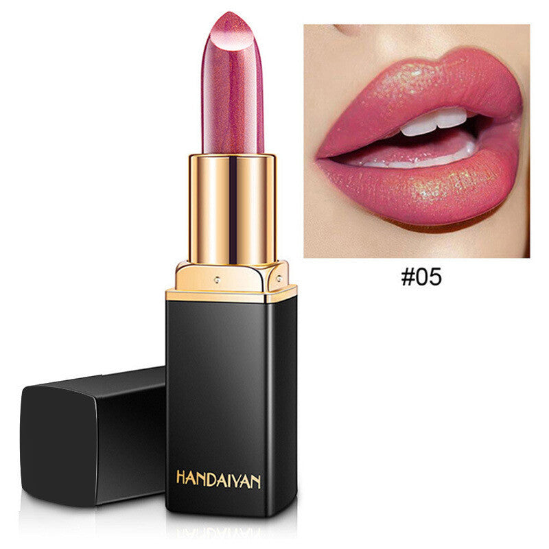 Color Changing Lipstick - Metallic Pearl Shimmer, Mood Lip Gloss Shiny Rose Gold