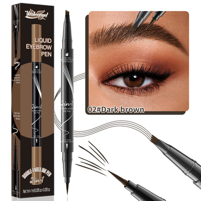 4 Forked Tip Eyebrow Liner Eyes Makeup for Women Waterproof No Fading