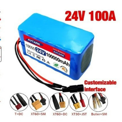 24V 100Ah Li-ion Battery Rechargeable 7S3P for E-Bike E-Scooter with BMS