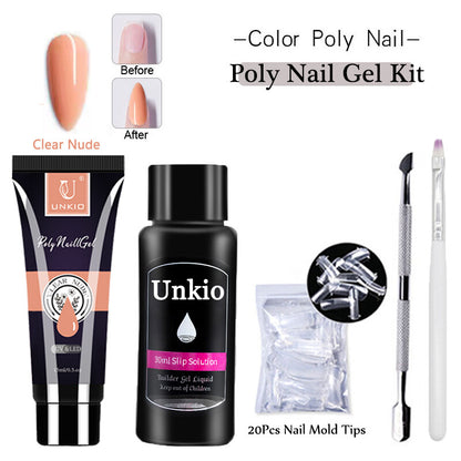 Acrylic Extension Poly Nail Gel Kit Quick Building Complete Tools Brush Form Set