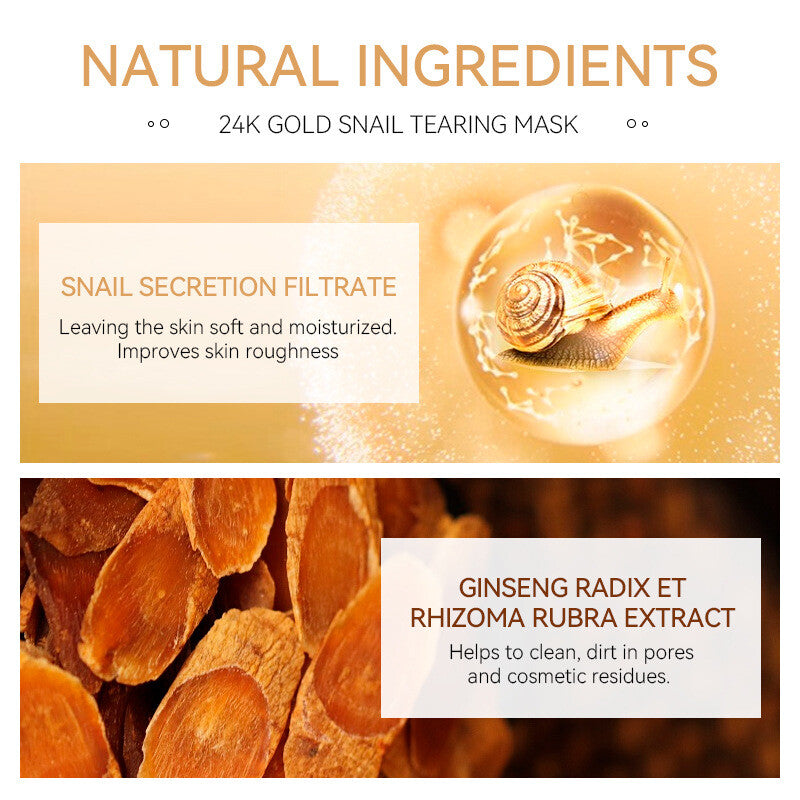 Skin Care Skin Masks 24K Gold 50g Snail Cleansing Pore Shrinking Pore