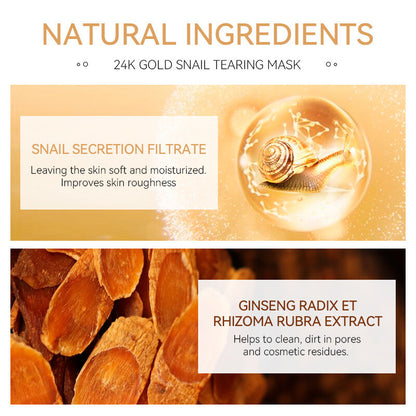 Skin Care Skin Masks 24K Gold 50g Snail Cleansing Pore Shrinking Pore