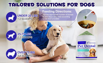 Dog Dental Care Powder Reduces Plaque Tartar and Bad Breath for Oral Health