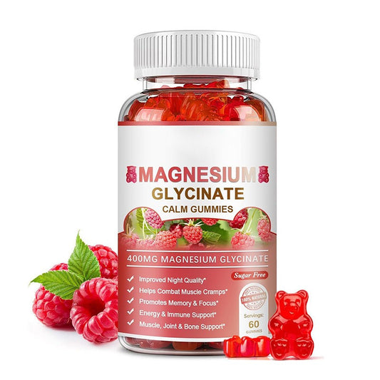 Magnesium Glycinate Gummies for Sleep and Anxiety Relief 60 Vegan Sugar Free