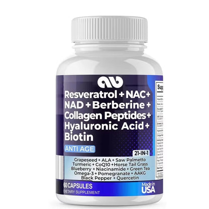Resveratrol Hyaluronic Acid Complex for Skin Hair and Nail Care Support