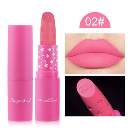 Velvet Matte Star Lipstick - Waterproof & Non-Stick Long Lasting Red Nude