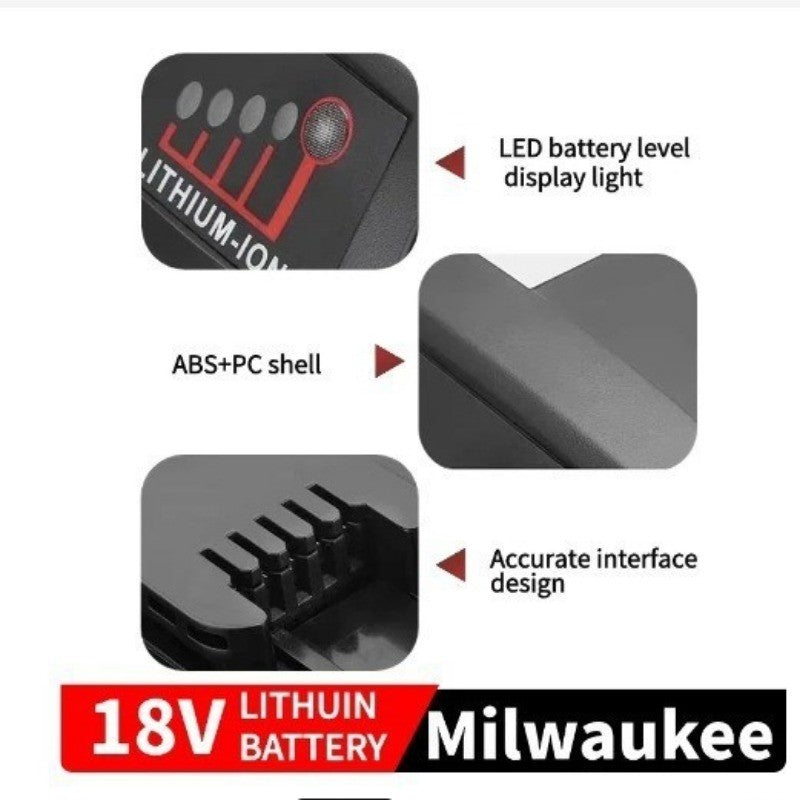18V 6.0Ah Lithium Battery for Milwaukee M18 Tools, M18 B6 Charger