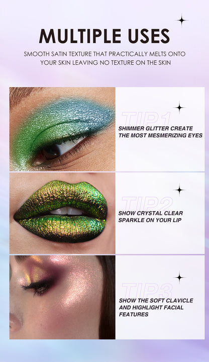 10-Color Diamond Liquid Eye Shadow Set - High Shine, Waterproof, Longwear