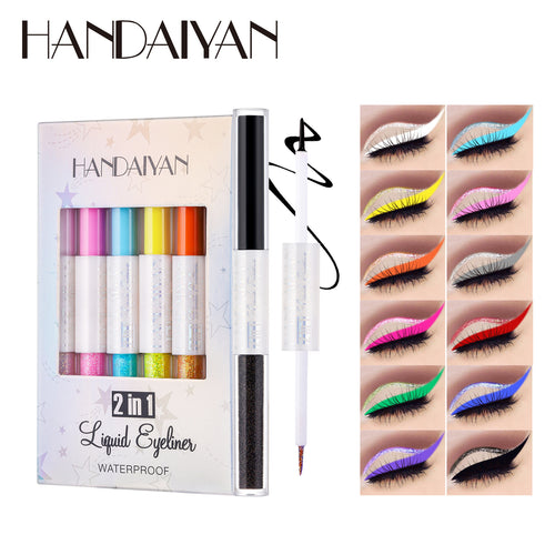 6pcs/gift set Dual-Ended Eyeliner Liqud Pen Sleeping Silkworm Pen Shimmer