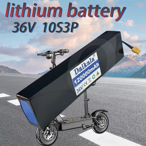36V 120Ah 10S3P High-Capacity Li-ion Battery for E-Bike Scooter Car Conversion