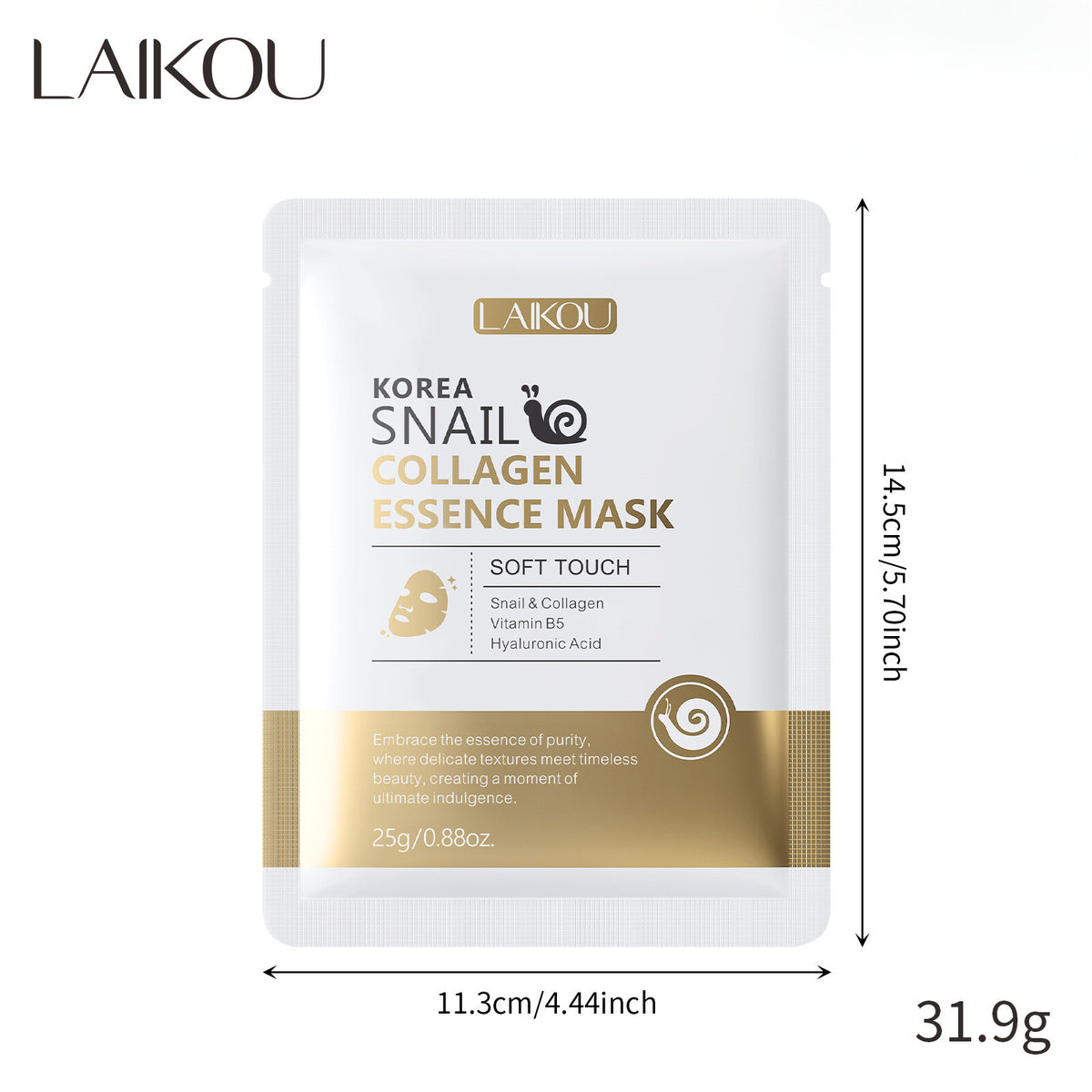 5pcs/set Skin Care Skin Masks Moisturizing Cleansing Korean Snail Mucin Mask
