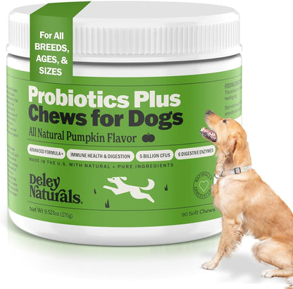 Dog Probiotic Chews with Digestive Enzymes for Gut Health & Allergy Support
