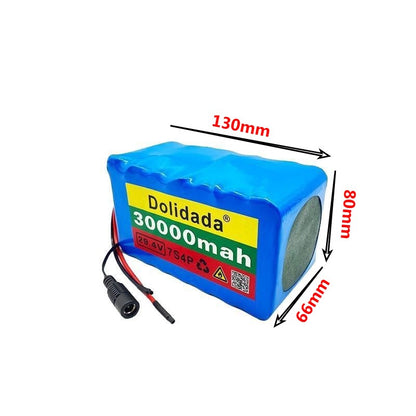 24V 30Ah 7S4P High Capacity Li-ion Battery with BMS for E-Bike E-Scooter