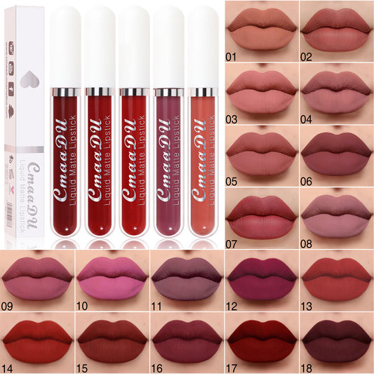 18 Colors Matte Liquid Lipstick - Waterproof, Transfer-Resistant Lip Gloss
