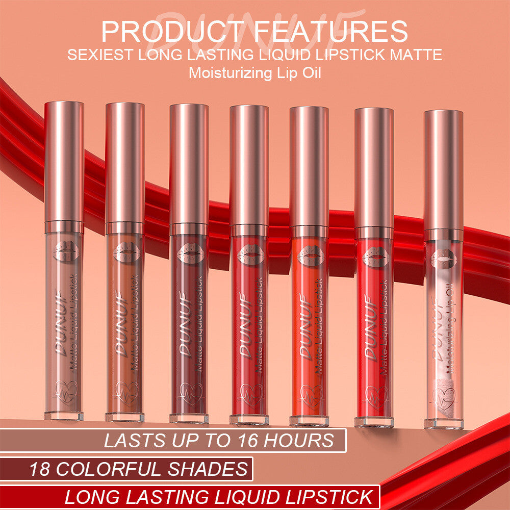 💄 18 Colors Matte Liquid Lipstick Waterproof Long Lasting Lip Gloss Oil